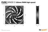 be quiet! Pure Wings 3 120mm | PWM high-speed Triple Pack Computer case Fan 12 cm Black 3 pc(s)