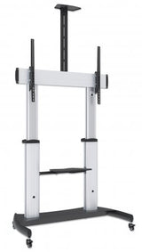 Manhattan Trolley Mount Stand for TV & Monitors, For screens: 60" to 100",VESA compatibility:all between 200x200 to 800x600mm -check the dimensions of the four mounting holes on back of screen to ensure it fits,Max 100kg,Height adjustable 1200 to 1685mm,L