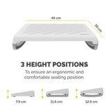 Fellowes Foot Rest Under Desk - Breyta Foot Support Ergonomic Foot Rest with Textured Surface - Foot Rest Stool for Office & Home - White