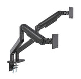 Manhattan Dual Desk Mount for TV & Monitor Mounts (Full Motion Spring), For screens 13" to 45", Clamp or Grommet Assembly, VESA compatability: 75x75 and 100x100mm - check the dimensions of the four mounting holes on back of screen to ensure it fits, Max 2