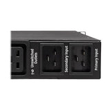 Tripp Lite PDUMH20HVATNET 3.8kW Single-Phase Switched Automatic Transfer Switch PDU, Two 200-240V C20 Inlets, 8 C13 & 2 C19 Outputs, 1U, TAA