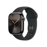 Apple Watch Series 10 GPS + Cellular 42mm Slate Titanium Case with Black Sport Band - S/M
