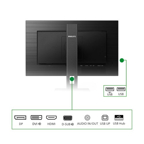 Philips 242B1G/00 computer monitor 60.5 cm (23.8") 1920 x 1080 pixels Full HD LED Black