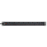 Intellinet 19" 1U PDU 7-way UK, Overload Protection, Rackmount, Power Distribution Unit, UK 3-pin outlets, 3m power cord, output