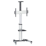 Manhattan Trolley Mount Stand for TV & Monitors, For screens 37" to 65", VESA compatibility: all between 200x200 to 600x400mm - check the dimensions of the four mounting holes on back of screen to ensure it fits, Max 50kg, Silver, LFD, Bracket, Lifetime W