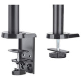 Manhattan Dual Desk Mount for TV & Monitors (Full Motion Gas Spring), For screens 10" to 27", Clamp or Grommet Assembly, VESA compatibility: 75x75 and 100x100mm - check the dimensions of the four mounting holes on back of screen to ensure it fits, Max 8kg