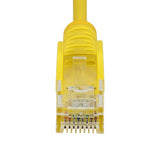 StarTech.com 50cm Yellow Slim CAT6 Ethernet Cable, Snagless, 100W PoE, UTP, LSZH, 28AWG Pure Bare Copper Wire, Slim RJ45 Network Patch Cord w/Strain Reliefs, Fluke Tested