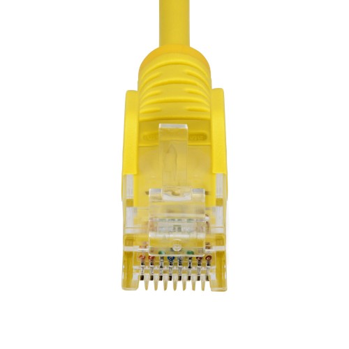 StarTech.com 1.5m Yellow Slim CAT6 Ethernet Cable, Snagless, 100W PoE, UTP, LSZH, 28AWG Pure Bare Copper Wire, Slim RJ45 Network Patch Cord w/Strain Reliefs, Individually Tested