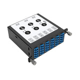 Tripp Lite N484-3M8L12S 40/100Gb Singlemode Fiber Breakout Cassette, 40Gb to 4 x 10Gb, 100Gb to 4 x 25Gb, (x3) 8-Fiber MTP/MPO (APC) to (x12) LC (UPC) Duplex 9/125, N484 Chassis