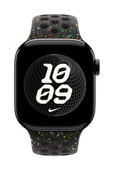 Apple MGAF4ZM/A smart wearable accessory Band Black Aluminium, Fluoroelastomer