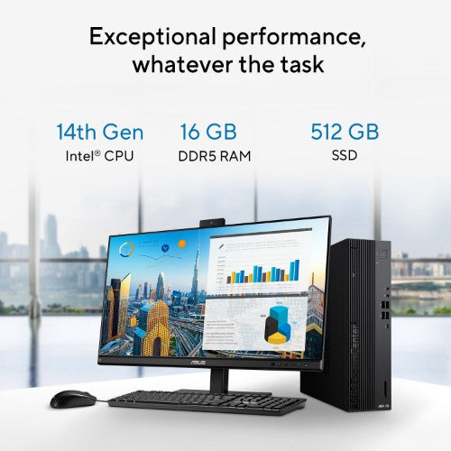 ASUS ExpertCenter D7 SFF D701SERES-514500008X Intel® Core™ i5 i5-14500 16 GB DDR5-SDRAM 512 GB SSD Windows 11 Pro PC Black