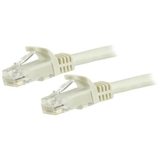 StarTech.com 7.5m CAT6 Ethernet Cable - White CAT 6 Gigabit Ethernet Wire -250MHz 100W PoE RJ45 UTP Network/Patch Cord Snagless w/Strain Relief Individually Tested