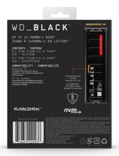 Western Digital Black WD_BLACK™ SN8100 NVMe™ SSD POWERED BY SANDISK 4 TB, [With Heatsink]