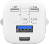Vision TC-PUSBEU/30 mobile device charger Laptop, Smartphone, Tablet White AC Fast charging Indoor