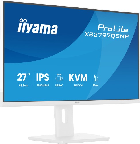 iiyama ProLite XB2797QSNP-W1 27" IPS LCD computer monitor 68.6 cm (27") 2560 x 1440 pixels Quad HD White