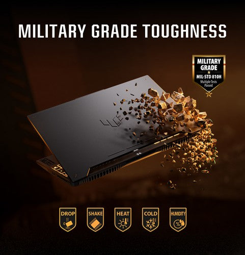 ASUS TUF Gaming A15 FA506NCR-HN015W AMD Ryzen™ 7 7435HS Laptop 39.6 cm (15.6") Full HD 16 GB DDR5-SDRAM 1 TB SSD NVIDIA GeForce RTX 3050 Wi-Fi 6 (802.11ax) Windows 11 Home Black