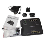 StarTech.com Industrial 8 Port Gigabit Ethernet Switch w/2 MSA SFP Slots - Hardened GbE L2 Managed Network Switch - Rugged RJ45 LAN Layer 2 Switch Din Rail Wall Mount IP-30/-40C to 75C