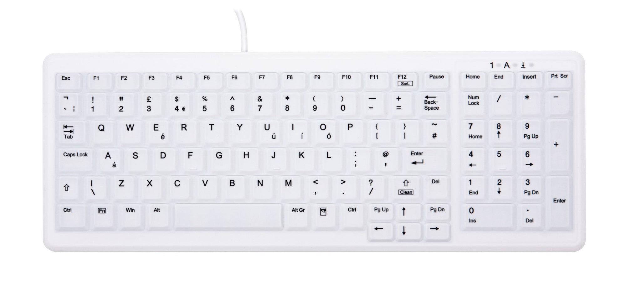 CHERRY AK-C7000 keyboard Medical USB QWERTY UK English White  - Data Input Devices - CHERRY