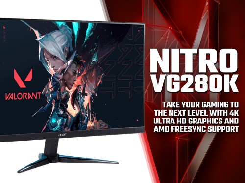 Acer NITRO VG0 Nitro VG280K 28" 4K Ultra HD 60Hz Gaming Monitor with AMD FreeSync - Black