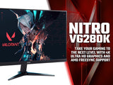 Acer NITRO VG0 Nitro VG280K 28" 4K Ultra HD 60Hz Gaming Monitor with AMD FreeSync - Black