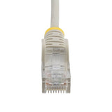 StarTech.com 25cm Gray Slim CAT6 Ethernet Cable, Snagless, 100W PoE, UTP, LSZH, 28AWG Pure Bare Copper Wire, Slim RJ45 Network Patch Cord w/Strain Reliefs, Individually Tested