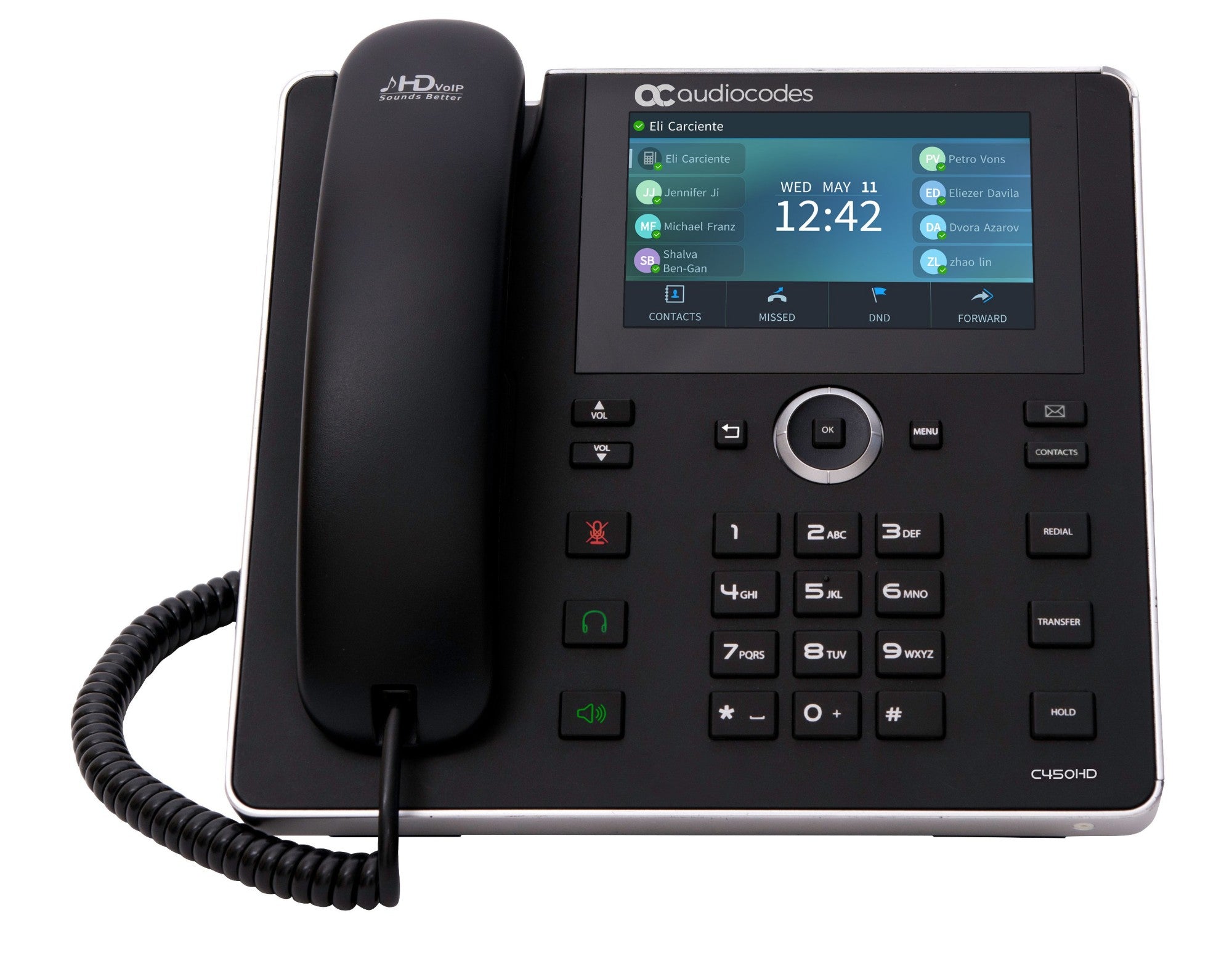 AudioCodes C450HD IP-Phone PoE GbE black with integrated BT and Dual Band Wi-Fi  - Telecom & Navigation - AudioCodes