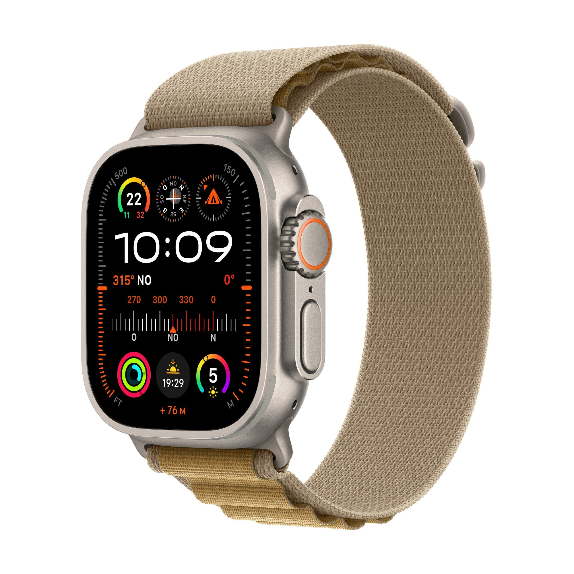 Watch Ultra 2 GPS + Cellular 49mm Natural Titanium Case with Tan Alpine Loop - Small