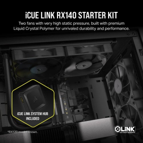Corsair iCUE LINK RX140 Computer case Fan 14 cm Black 2 pc(s)