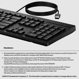 HP 125 Wired (Bulk) keyboard Office USB Black