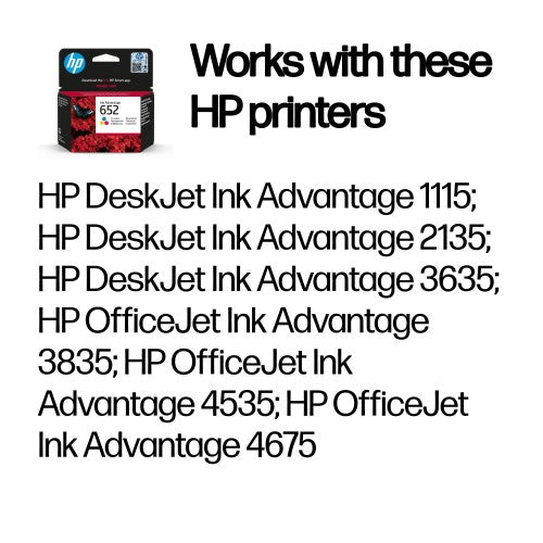 HP F6V24AE/652 Printhead cartridge color, 200 pages for HP DeskJet 3835