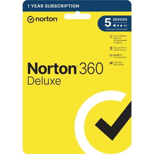 Norton 360 Deluxe Antivirus security Commercial 1 license(s) 1 year(s)