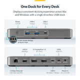 StarTech.com USB4 Docking Station, Driverless Dual 4K for macOS and Windows, Universal USB-C Dock with 100W Laptop Charging and 2.5GbE