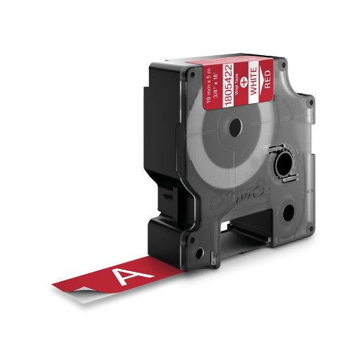 Dymo 1805422 Ribbon Vinyl white on red 12mmx5,5m for Dymo Rhino 6-19mm/24mm