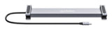 Manhattan USB-C Dock/Hub with Card Reader and MST, Ports (x7): Ethernet, HDMI (x2 4k@60Hz), USB-A (x3) and USB-C, with Power Delivery (PD) 100W- requires external USB-C charger (not included). USB powered (no external power supply required) when PD is not