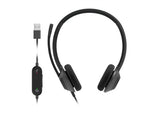 Cisco Headset 322Q USB, Wired Dual On-Ear Headphones, Microsoft Teams Controller with USB-A, Carbon Black, 2-Year Limited Liability Warranty (HS-W-322Q-C-USB)