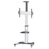 Manhattan Trolley Mount Stand for TV & Monitors, For screens 37" to 65", VESA compatibility: all between 200x200 to 600x400mm - check the dimensions of the four mounting holes on back of screen to ensure it fits, Max 50kg, Silver, LFD, Bracket, Lifetime W