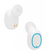 Manhattan Bluetooth Earphones, White, Microphone, Integrated Controls, Sweatproof, Noise Isolating, 5 hour usage time, Max Range 10m, Charging Case with Powerbank (1200mAh), Bluetooth v5.0, USB-A charging cable included, 3 Year Warranty