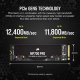 Corsair MP700 PRO 2 TB M.2 PCI Express 5.0 NVMe 3D TLC NAND