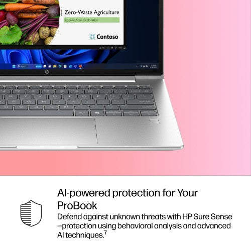 HP ProBook 4 G1i 14 inch Notebook AI PC Wolf Pro Security Edition Intel Core Ultra 5 225H Laptop 35.6 cm (14") Touchscreen WUXGA 32 GB DDR5-SDRAM 1 TB SSD Wi-Fi 7 (802.11be) Windows 11 Pro Silver