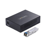 StarTech.com Single-Mode (SM) LC Fiber Media Converter for 10/100/1000 Networks, Standalone Gigabit Ethernet to Fiber Converter, 40km - TAA