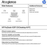 HP ProDesk 4 SFF G1i Desktop AI PC Intel Core Ultra 5 225 16 GB DDR5-SDRAM 512 GB SSD Windows 11 Pro Black