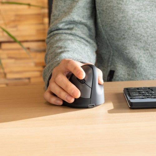 R-Go Tools Ergonomic mouse R-Go HE Break with break software, medium (hand size 165-185 mm), right-handed, Bluetooth, black