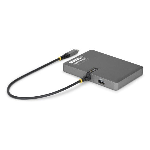 StarTech.com USB-C to Quad-Monitor Workstation Adapter, 4K 60Hz DisplayPort, 140W PD Passthrough for Laptop Charging, USB Port for Wireless Keyboard / Mouse, TAA