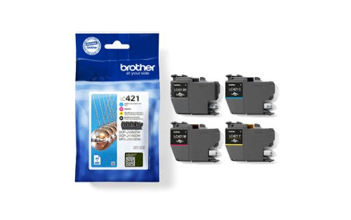 Brother LC-421VAL Ink cartridge multi pack Bk,C,M,Y, 4x200 pages Pack=4 for Brother DCP-J 1050