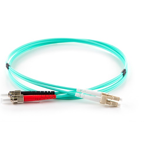 connektgear 5m Duplex Fibre Optic Multi-Mode Cable OM3 50/125 Micron LC to ST - Aqua