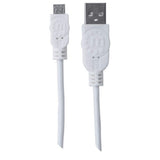 Manhattan USB-A to Micro-USB Cable, 1m, Male to Male, White, 480 Mbps (USB 2.0), Hi-Speed USB, Lifetime Warranty, Equivalent to USBPAUB1MW.