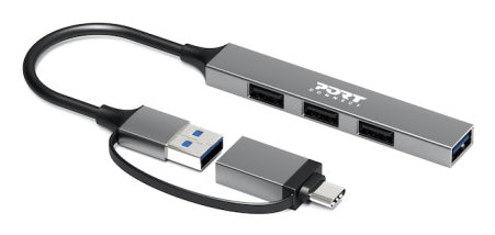 Port Designs 900160 interface hub USB Type-C 5000 Mbit/s Silver