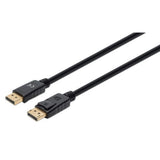 Manhattan DisplayPort 1.4 Cable, 8K@60hz, 3m, Suitable for ALL 8K, 4K & 1080p/HD uses - when upgrading now or have it ready for when you need it, PVC Cable, Male to Male, With Latches, Fully Shielded, Black, Lifetime Warranty, Equivalent to DP14MM3M