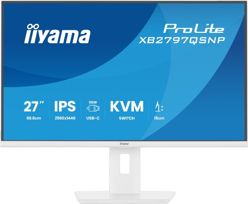 iiyama ProLite XB2797QSNP-W1 27" IPS LCD computer monitor 68.6 cm (27") 2560 x 1440 pixels Quad HD White