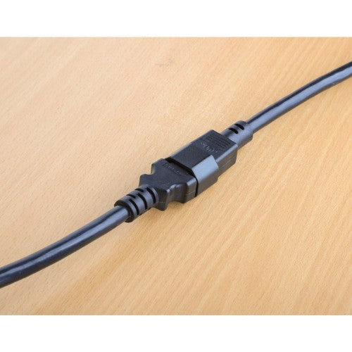 Manhattan Power Cord/Cable, C14 Male to C13 Female (kettle lead), Monitor to CPU, 1m, 10A, Black, Lead, Lifetime Warranty